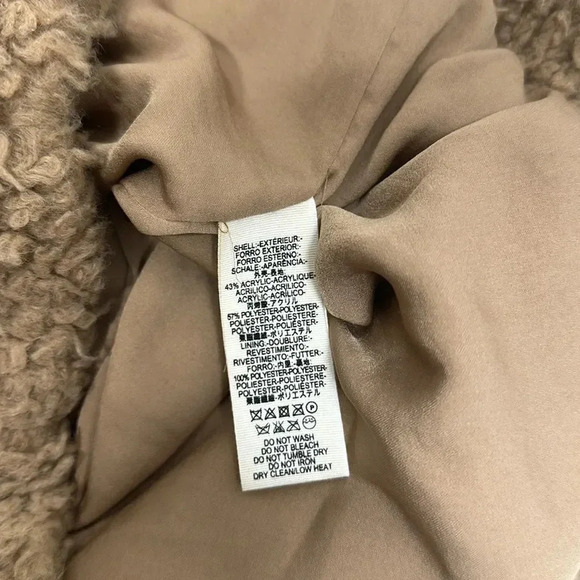 Free People Peacoat Teddy Sherpa Coat So Soft Cozy Button Light Brown Tan Medium - Picture 11 of 13